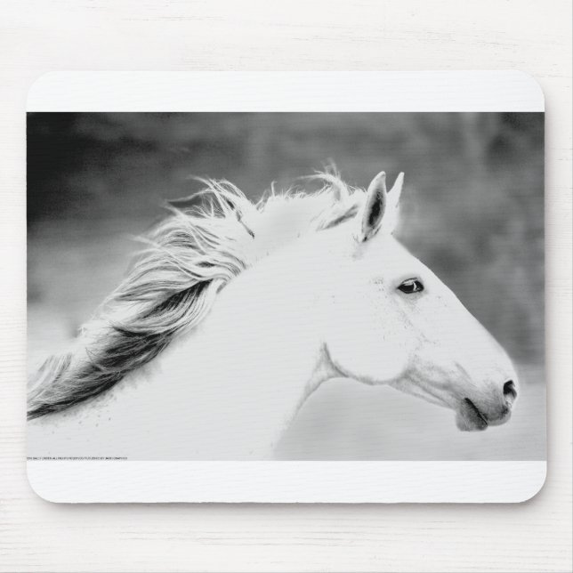 LIN26BW Mane in the Wind.tif Mouse Mat (Front)
