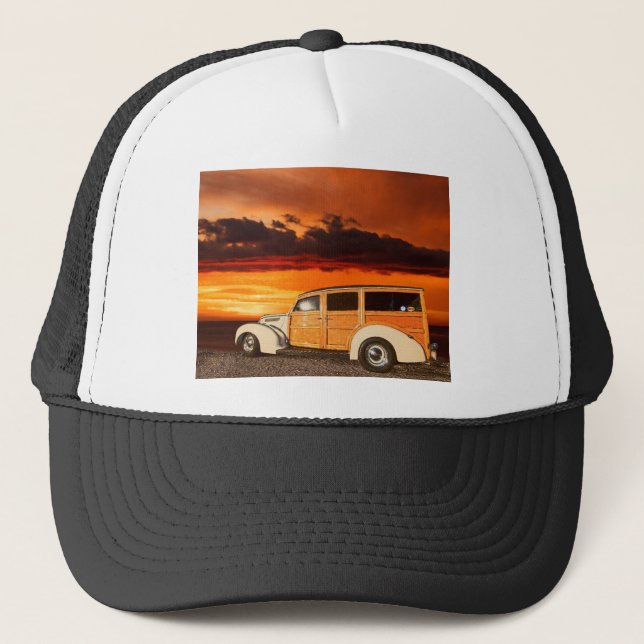 LIN56 Tan Woody.tif Trucker Hat (Front)