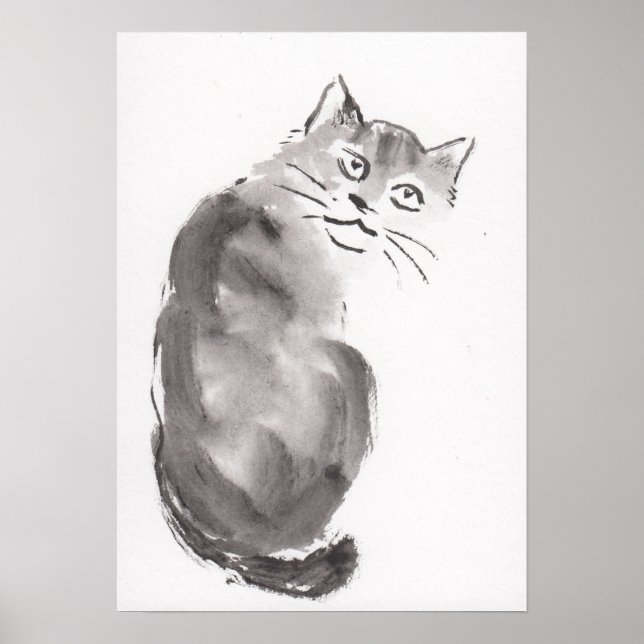 Lin Li(LinLi888) Art Print Sumi-E Cat 21012901 (Front)