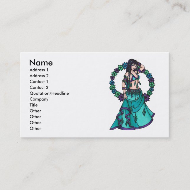 Lina Belly Dancer Business Cards (Front)