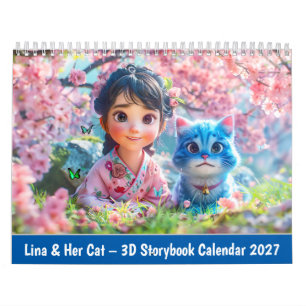 Lina & Her Cat – 3D Storybook Calendar 2027