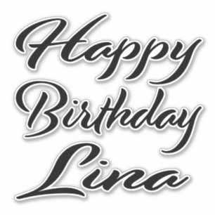 Lina name first name black Sticker birthday