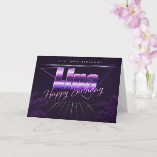 Lina Name First name pura retro card Birthday