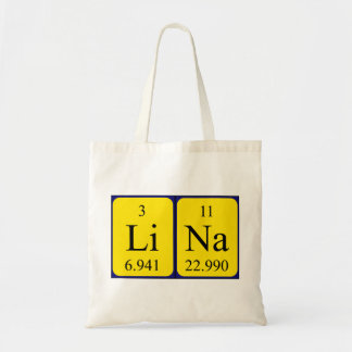 Lina periodic table name tote bag