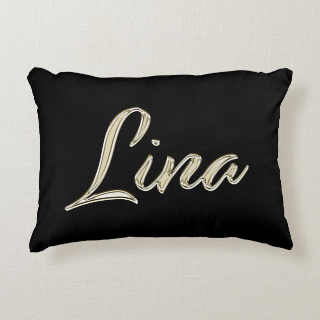 Lina white Handwriting Dekokissen Decorative Cushion (Front)