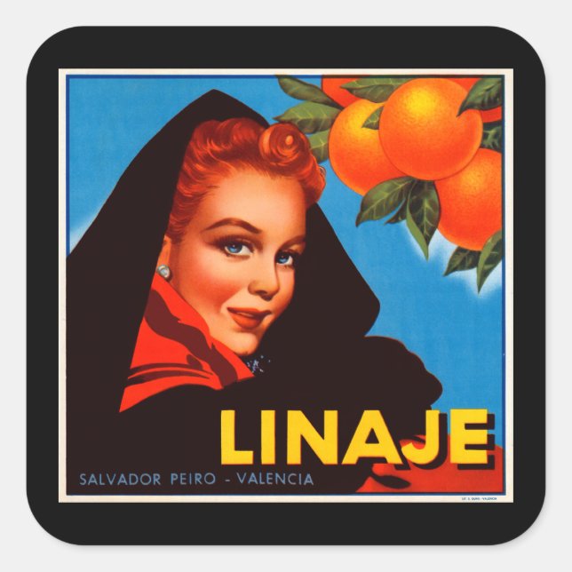 Linaje Citrus Square Sticker (Front)