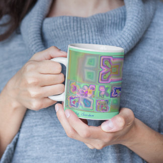 Lina's Garden Floral Abstract Fractal Coffee Mug