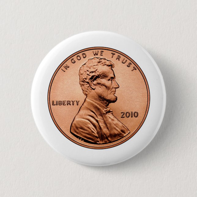 LINCOL PENNY 6 CM ROUND BADGE (Front)