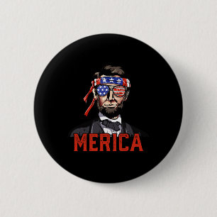 Lincoln 4th Of July Merica Abe Boys Men Women Amer 6 Cm Round Badge
