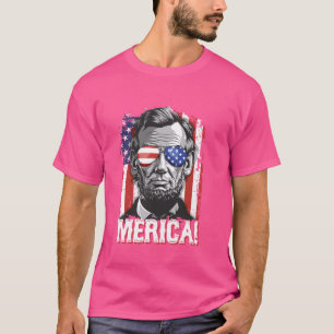 Lincoln 4th Of July Merica Abe Boys Men Women Amer T-Shirt