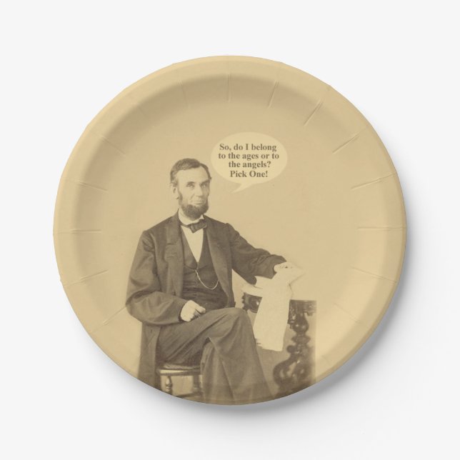 Lincoln Ages or Angels Historic Quote Paper Plate (Front)