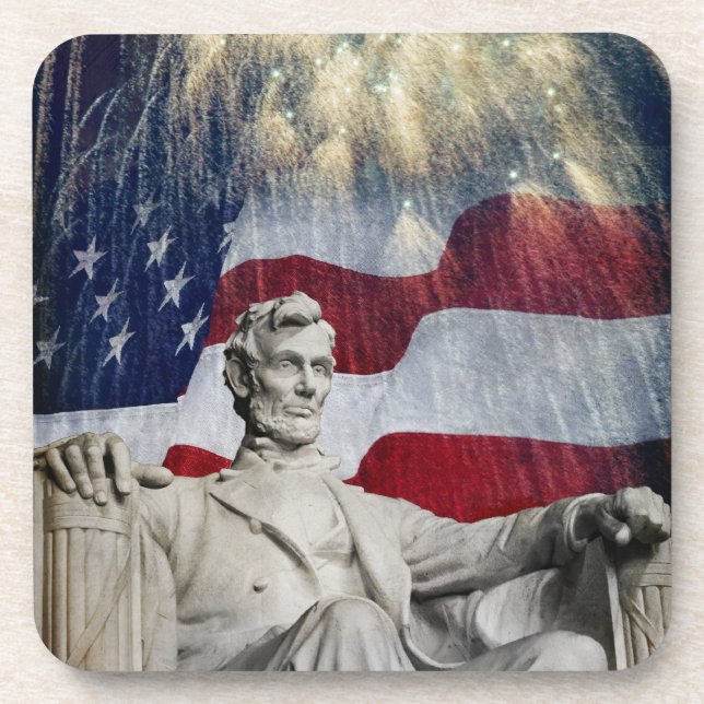 Lincoln and Fireworks Coaster (Front)
