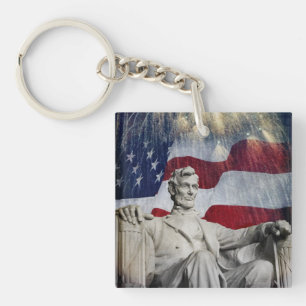 Lincoln and Fireworks Key Ring