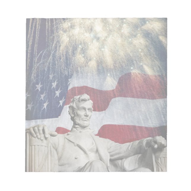 Lincoln and Fireworks Notepad (Front)