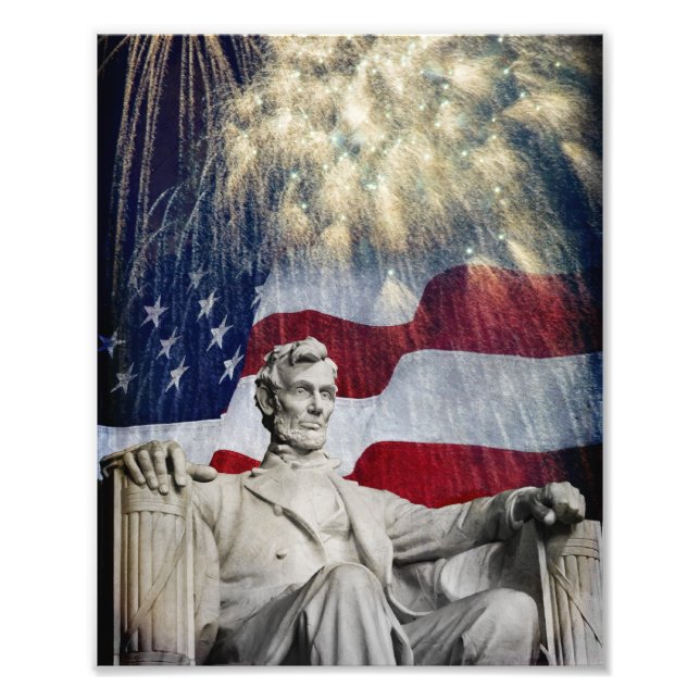 Lincoln and Fireworks Photo Print (Front)