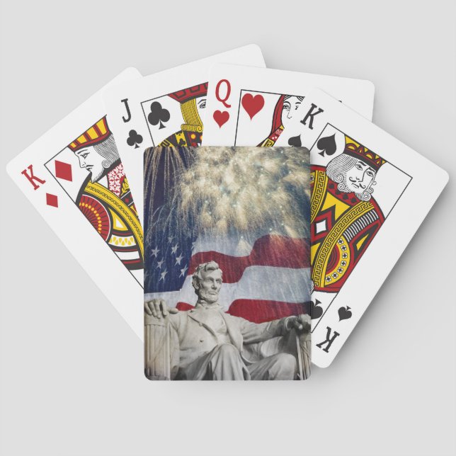 Lincoln and Fireworks Playing Cards (Back)
