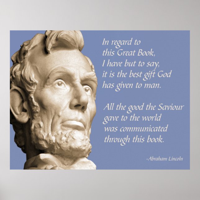 Lincoln Bible Quote Poster (Front)