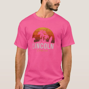 Lincoln California Retro Surfer Vintage Beach T-Shirt
