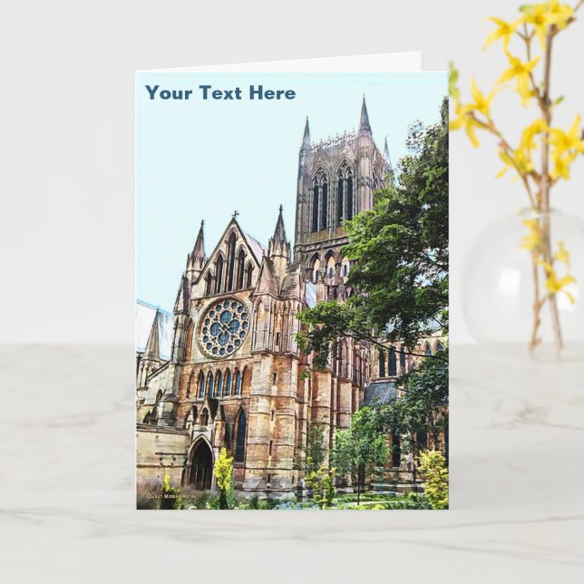 Lincoln Cathedral Card (Yellow Flower)