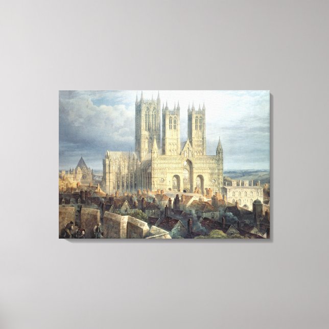Lincoln Cathedral from the North West, c.1850 Canvas Print (Front)