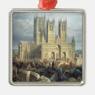 Lincoln Cathedral from the North West, c.1850 Metal Tree Decoration