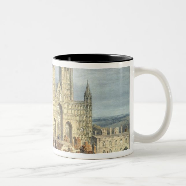 Lincoln Cathedral from the North West, c.1850 Two-Tone Coffee Mug (Right)