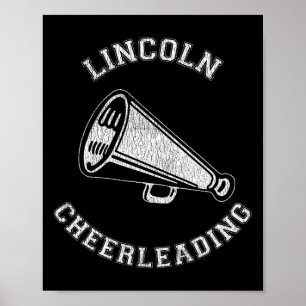 Lincoln Cheer Distressed Retro 90's Cheerleader Poster