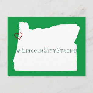 Lincoln City Strong Rope Heart White Postcard