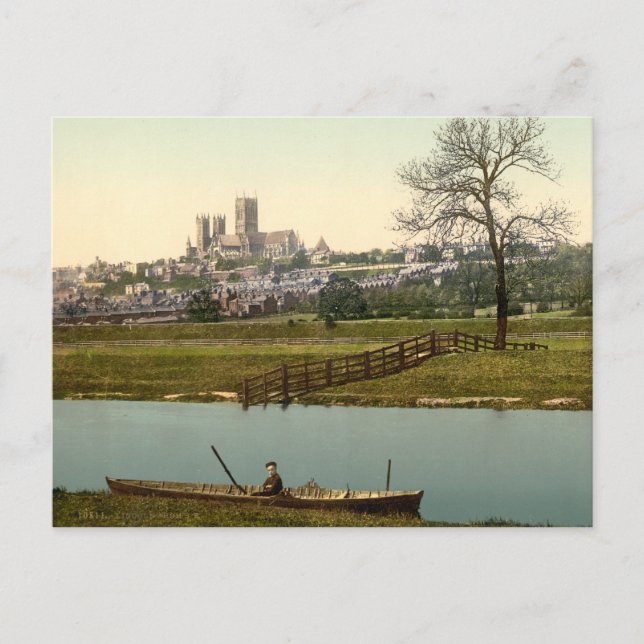Lincoln City View, Lincolnshire, England Postcard (Front)
