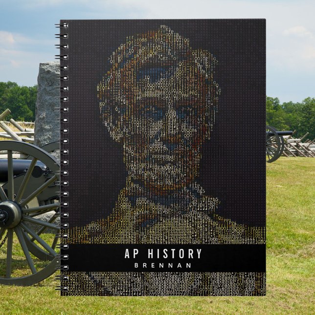 Lincoln Digital Art Custom Back To School Notebook (Comes in multiple sizes and interiors (lined, graph, sketch, etc).)
