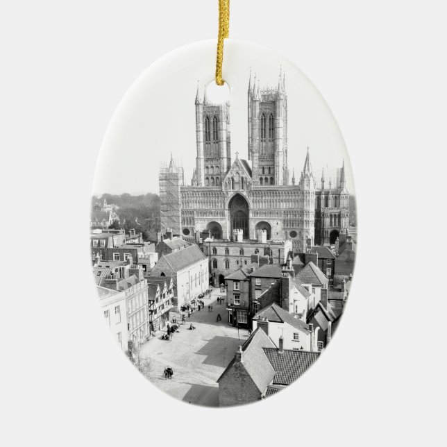 Lincoln, England Ceramic Tree Decoration (Front)