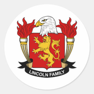 Lincoln Family Crest Classic Round Sticker