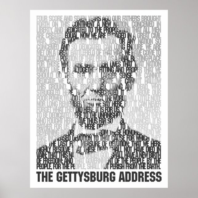 Lincoln/Gettysburg Text Mosaic Poster (Front)