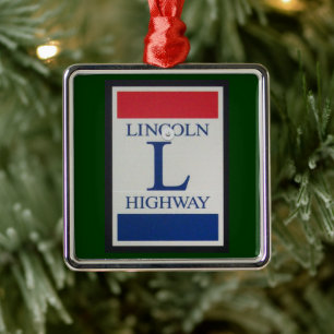 Lincoln Highway Road Sign Ornament