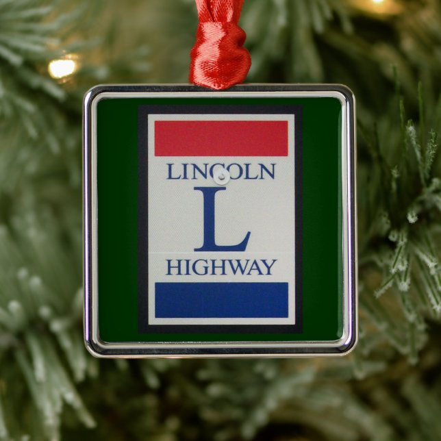 Lincoln Highway Road Sign Ornament (Tree)