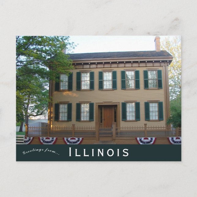 Lincoln Home Springfield Illinois Postcard (Front)