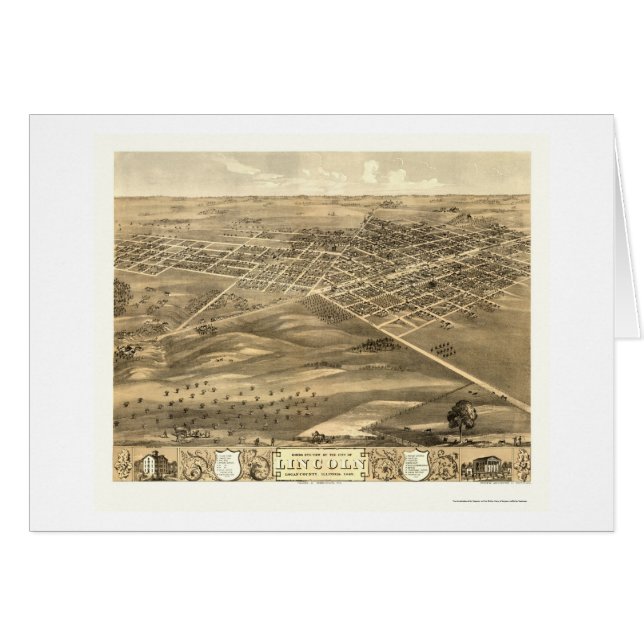 Lincoln, IL Panoramic Map - 1869 (Front Horizontal)