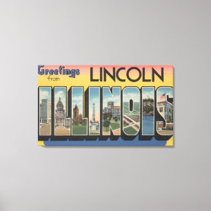 Lincoln, Illinois - Large Letter Scenes Canvas Print