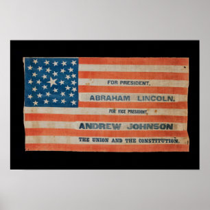 Lincoln Johnson Campaign Banner Flag Poster