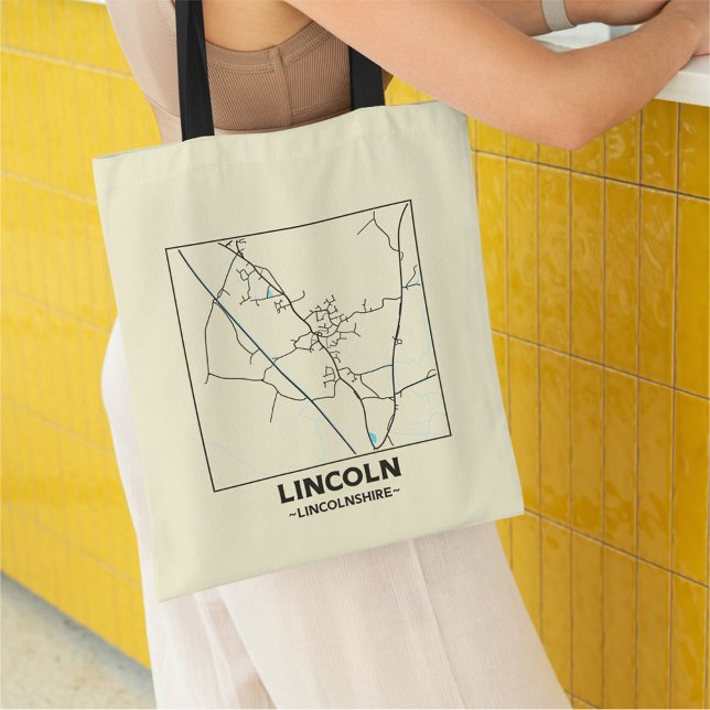 Lincoln, Lincolnshire City Map Tote Bag (Creator Uploaded)