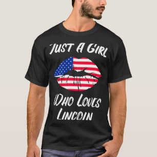 Lincoln Lips Mouth Love American Flag T-Shirt