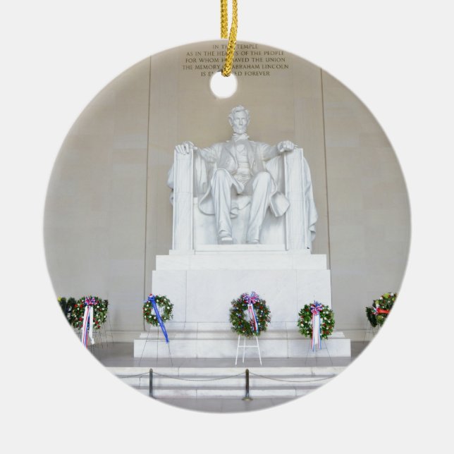Lincoln Memorial. Ceramic Tree Decoration (Front)