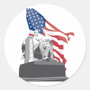 lincoln memorial classic round sticker