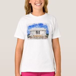 Lincoln Memorial facade in watercolor T-Shirt