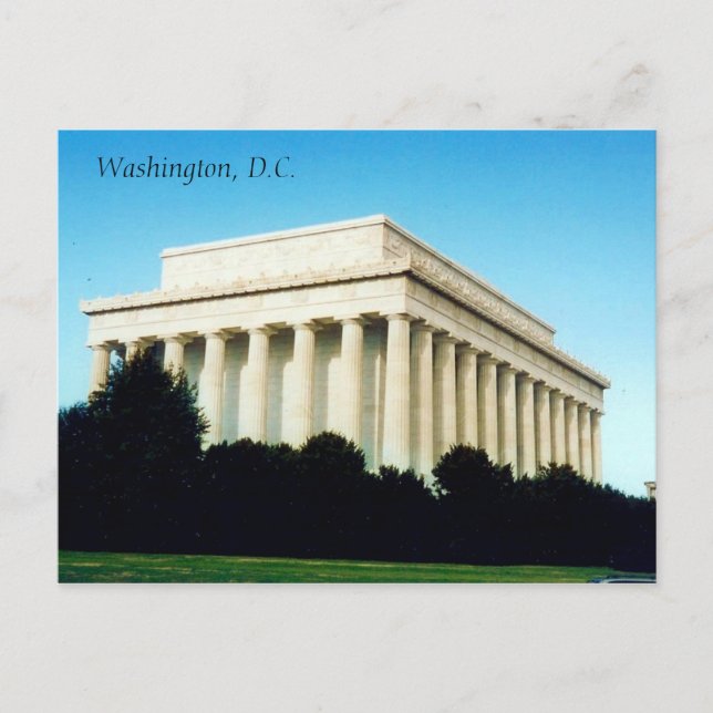 lincoln memorial postcard (Front)