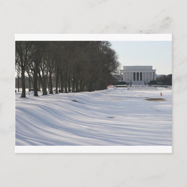 lincoln memorial snow postcard (Front)