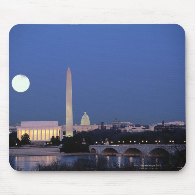 Lincoln Memorial, Washington Monument, US Mouse Mat (Front)