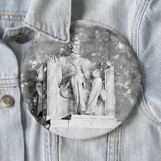 Lincoln Memorial watercolor 6 Cm Round Badge (In Situ)