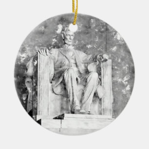 Lincoln Memorial watercolor Ceramic Tree Decoration