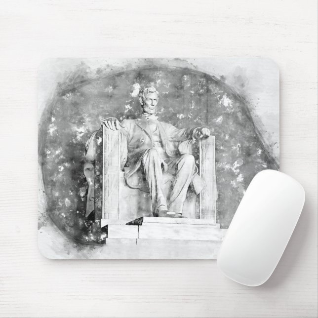 Lincoln Memorial watercolor Mouse Mat (With Mouse)